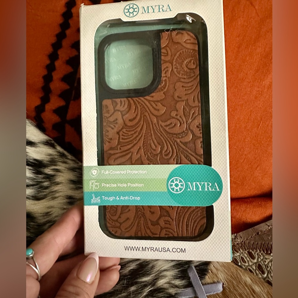 Myra Bag Tooled Leather Phone Case
